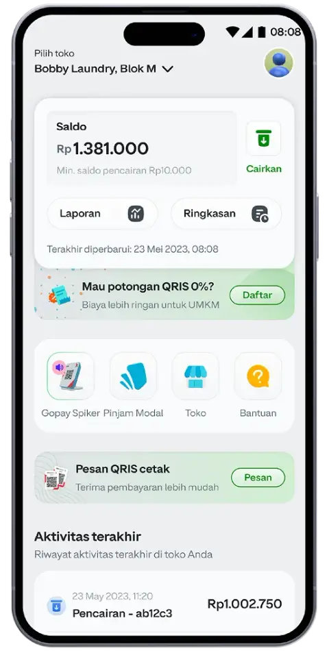 Buat <span>#UsahaJadiMudah</span> dengan aplikasi </span> GoPay Merchant